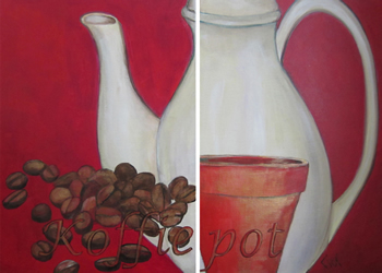 Tweeluik koffiepot, 40x30 cm (2x)